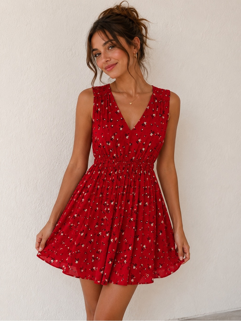 Madewell Red Floral Mini Dress